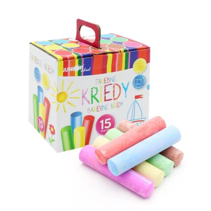 Kriedy farebné/chodníkové JUNIOR, okrúhle 15 ks