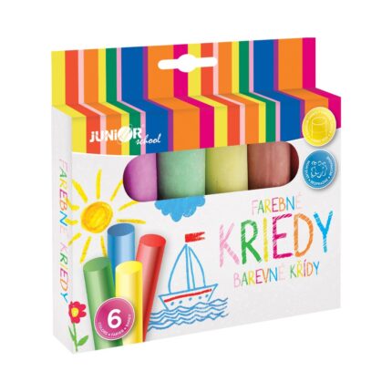 Kriedy farebné/chodníkové, okrúhle 6 ks