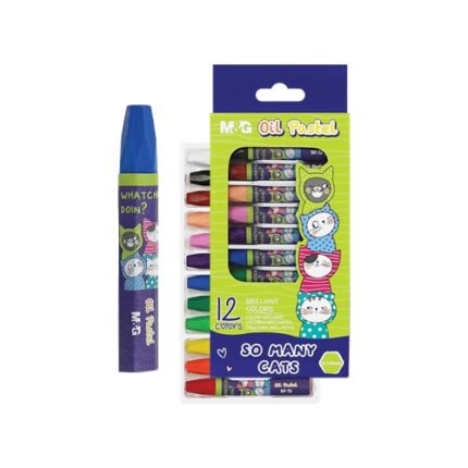 Olejové pastelky M&G šesťhranné So Many Cats, sada 12 ks