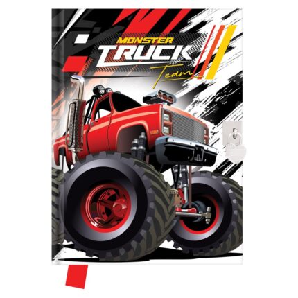 Pamätník JUNIOR 14x18 cm, 80 list. čistý so zámkom - Monster truck