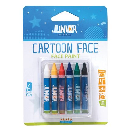 Farby na tvár Cartoon - sada 6 ks (blister)