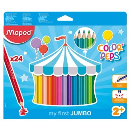 Farebné ceruzky trojhranné MAPED JUMBO Color' Peps24 ks