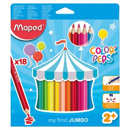 Farebné ceruzky trojhranné MAPED JUMBO Color' Peps18ks