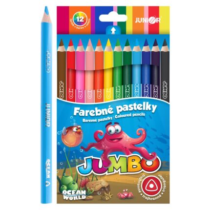 Pastelky Ocean World trojhrané JUMBO 12 ks
