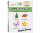 omaľovankovo kreativna omaľovanka pre deti od 8 do 10 rokov, level umelec na prednej strane zobrazené štyri svety - lesný svet, morský svet, magická záhrada, nočný svet